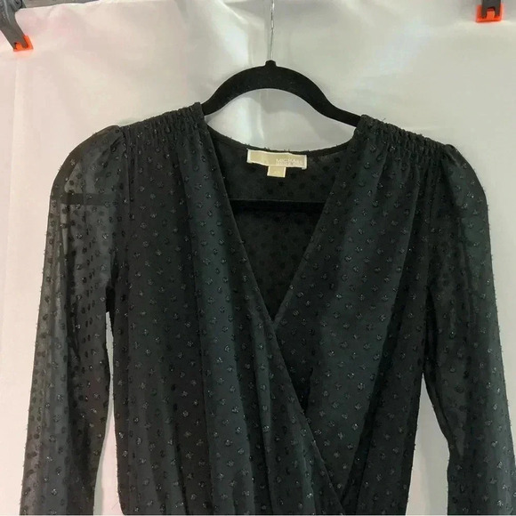 Michael Kors Glitter Polka-Dot Wrap Dress - Picture 2 of 16